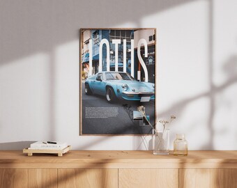 Lotus Europa-autoposter | Klassieke Britse automobielkunst (digitale download)