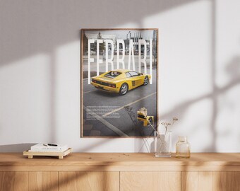 Poster Ferrari 512TR – klassieke automuurkunst (digitale download)