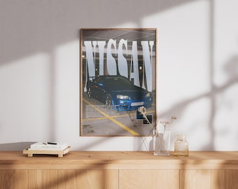 Autoposter Nissan Skyline R34 – JDM Automotive Art (digitale download)