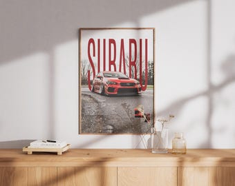 Subaru WRX-autoposter – Rally Heritage Automotive Print (digitale download)
