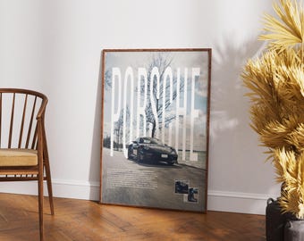 Porsche 911-autoposter | Supercar-muurkunst (digitale download)