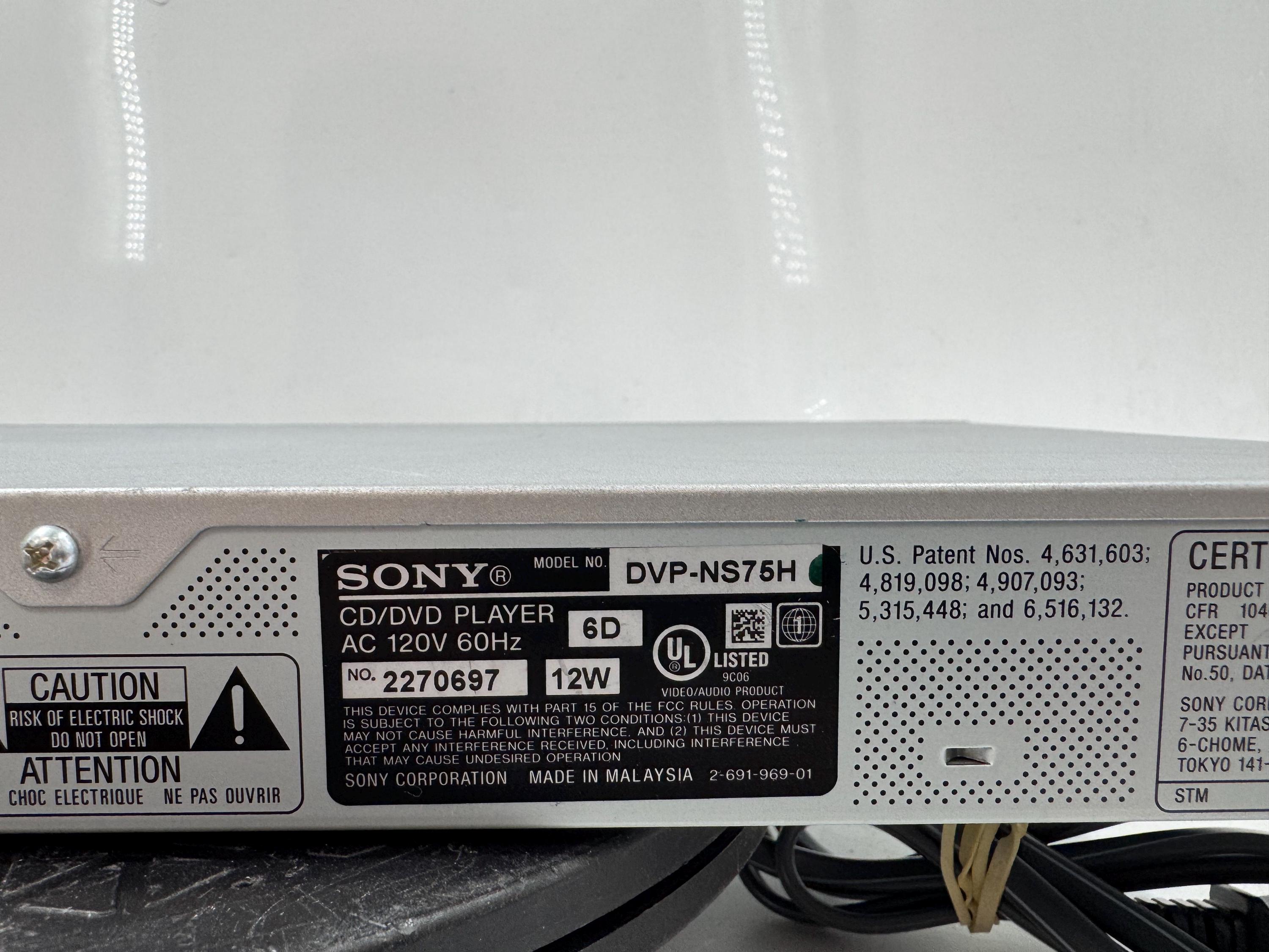 Sony DVP-NS75H DVD Player 720p / 1080i Upscale W/remote - Tested