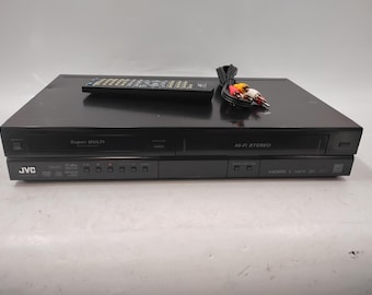 JVC DvD/VcR Combo with DvD Recorder Tested W/ Remote and Cables DR-MV150B ET-0132