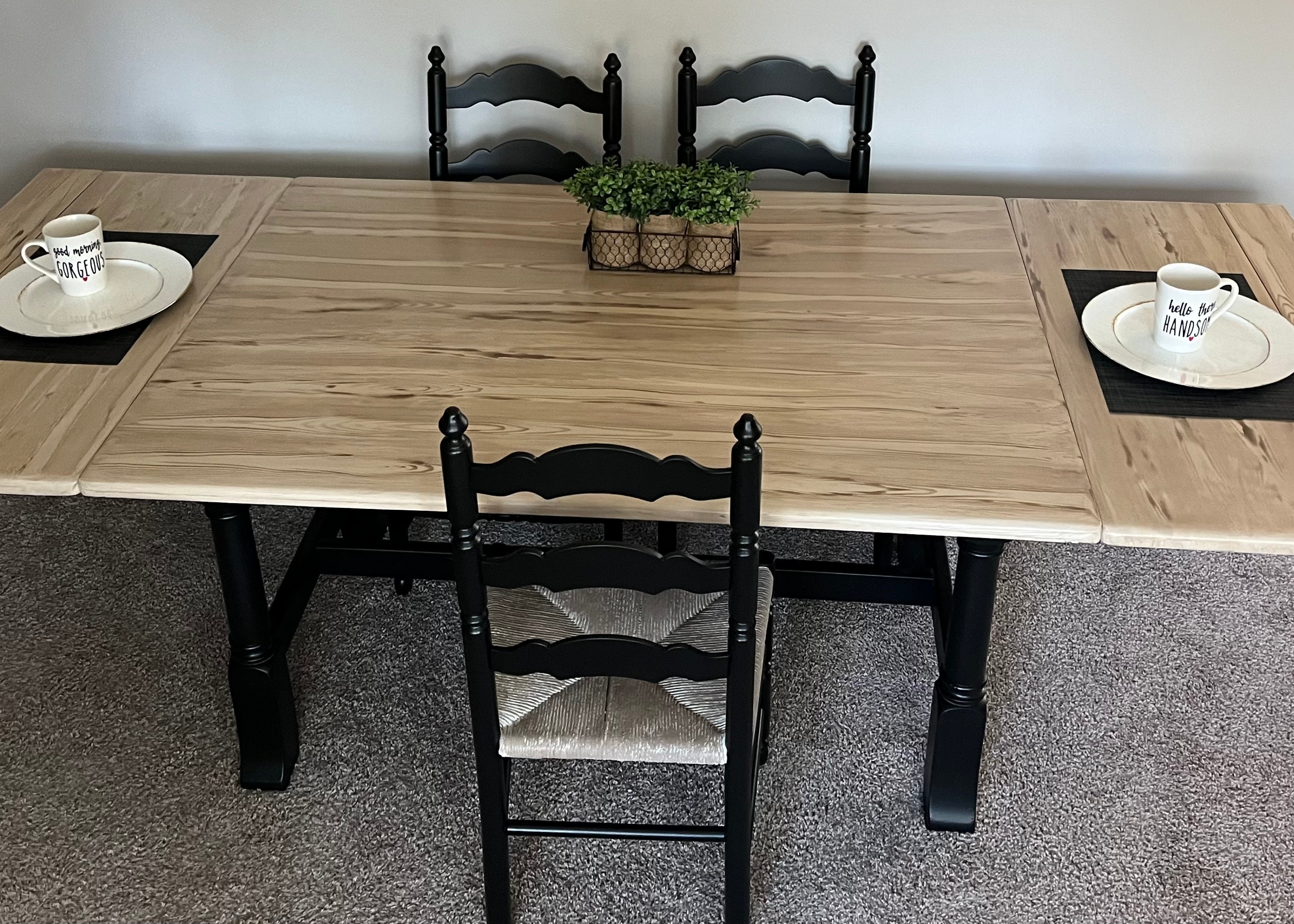 Stunning Modern Country Dining Table and 5 Vintage Chairs Etsy