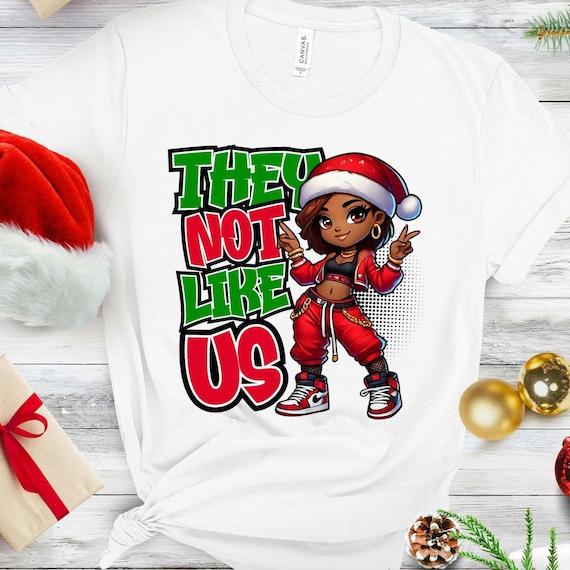 Black Woman Mom Christmas Tee, They Not Like Us, Family Xmas Tee, Unisex Tee, African American Xmas Tee, Afrocentric Gift, Gift for Her