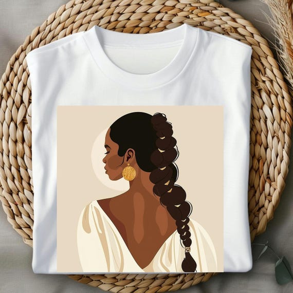 Afrocentric African American Black Woman Unisex Tee Shirt, Black Culture Clothing, Ethnic Gift, Melanin Shirt, Dashiki Fashion Top
