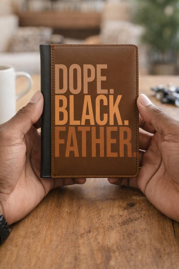 Dope Black Father Passport Holder, Faux Leather RFID Wallet