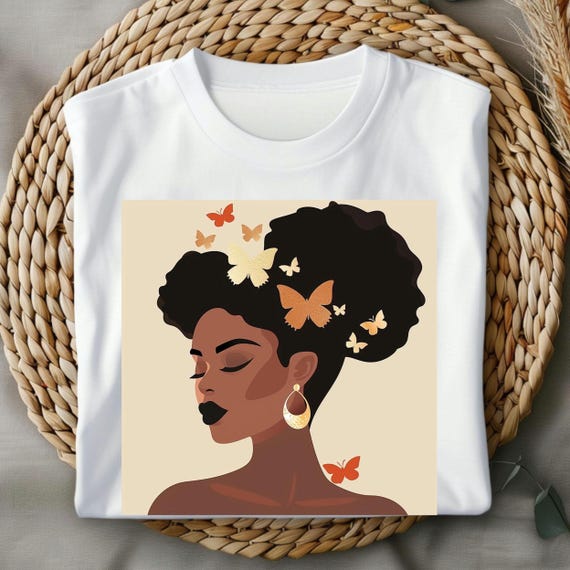 Afrocentric African American Black Woman Unisex Tee Shirt, Black Culture Clothing, Ethnic Gift, Melanin Shirt, Dashiki Fashion Top
