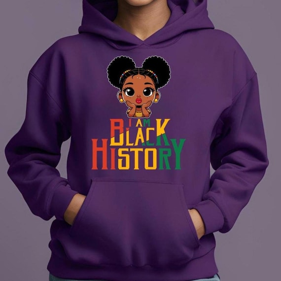 Black History Hoodie, Youth Afrocentric Sweatshirt for Girls, Black History Month Gift, African American Girl Hoodie, Black Culture, Gift
