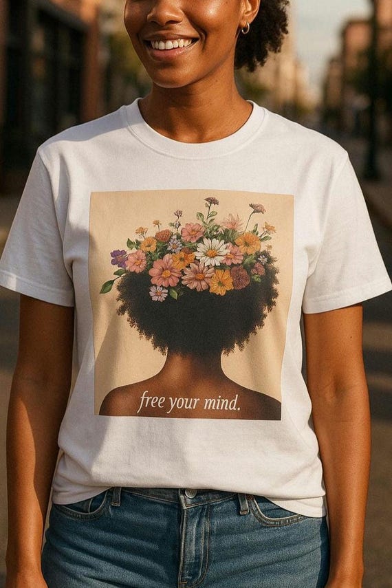 Personalize Floral Art Unisex T-Shirt | Motivational Tee for Mindfulness, Summer Style, Gifts for Her/Him, Casual Wear