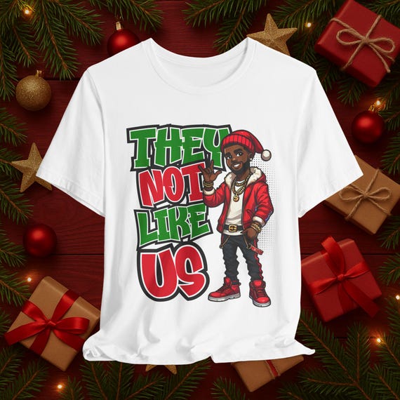 Black Men Dad Christmas Tee, They Not Like Us, Unisex Jersey Tee