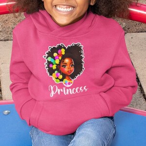 Toddler Pullover Fleece Hoody Princess African Black zdjęcie 1