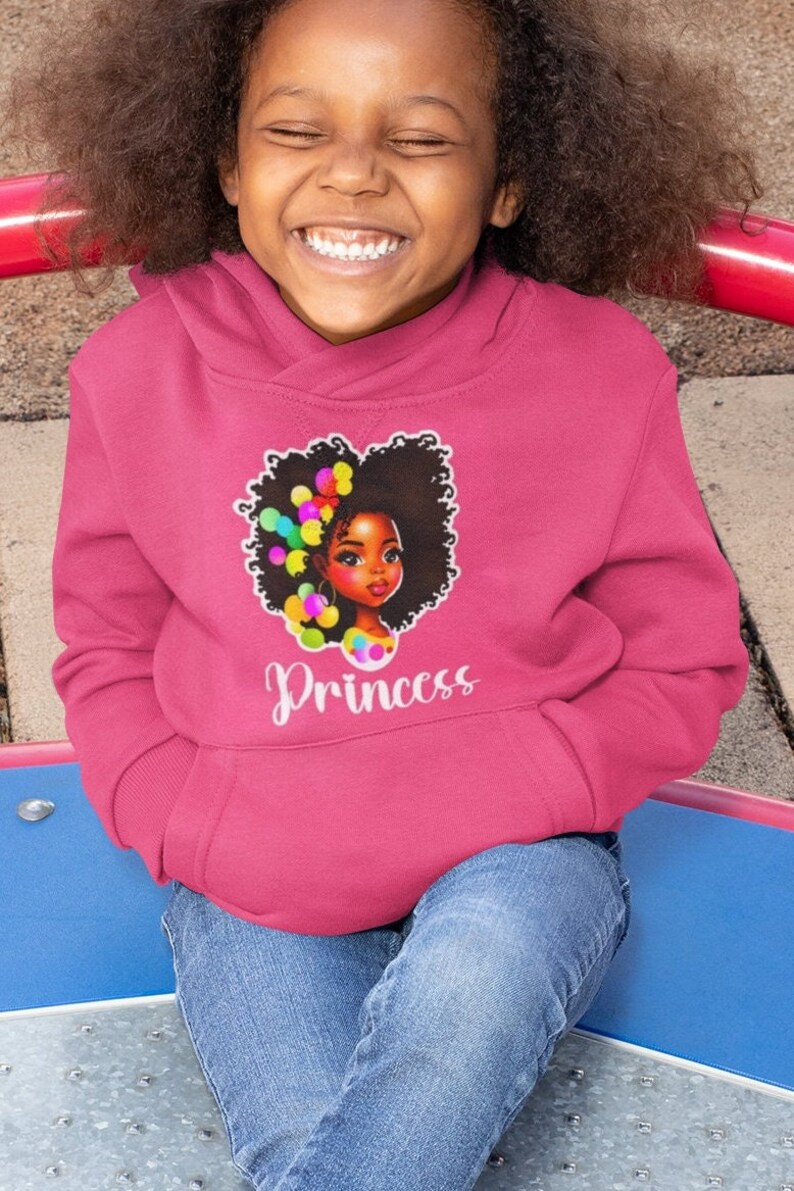 Toddler Pullover Fleece Hoody Princess African Black zdjęcie 1