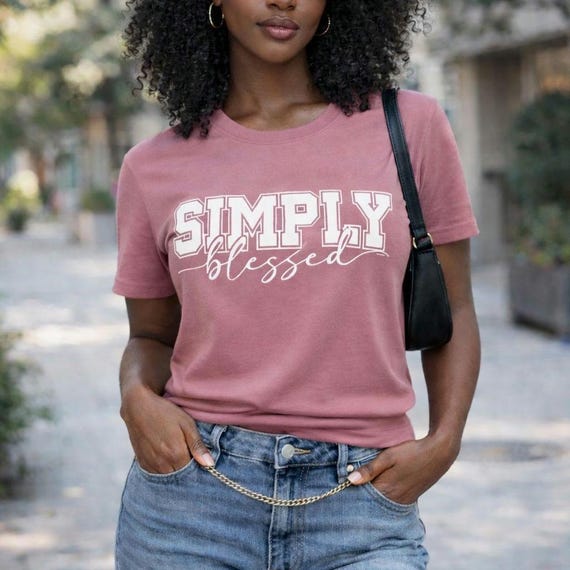 Simply Blessed Unisex Jersey Short Sleeve Tee, Blessed T-Shirt, Christian Shirt, Religious Gift, Christmas Tee, Church Apparel