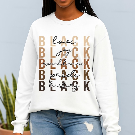 Afrocentric Black History Month Longsleeve Tee: Unisex Black Pride Crewneck, African American Heritage, Ethnic Pride Clothing, Black Lives