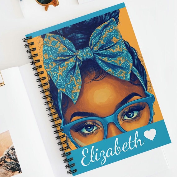 Afrocentric Spiral Notebook - Ruled Line, African American Personalized Journal for School, Gifts, Daily Inspiration, Black Culture Art