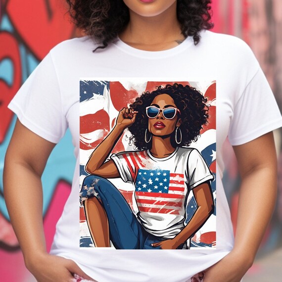 Black woman 4th of July Shirt, 4th of july shirt woman, Black woman Independence day shirt, afrocentric 4th of july, 4th of july clothes