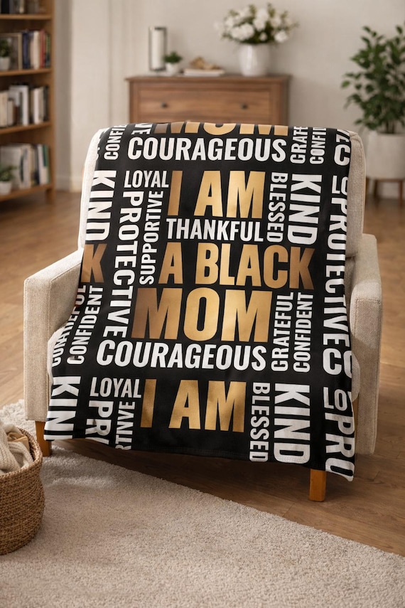 Inspirational Black Mom Sherpa Fleece Blanket – Afrocentric Throw