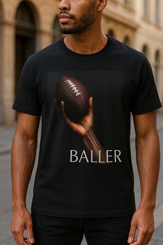Black Man shirt, Football Baller Unisex T-Shirt, Afrocentric, Sports Fan Tee, Gift for Athletes, Casual Wear, Birthday Gift, Game Day Shirt