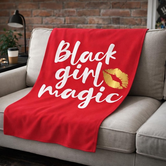 Black Girl Magic Throw Blanket | Lightweight Decorative Throw | Afrocentric Home Decor | Gift for Black Women