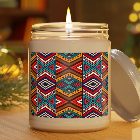 African print candle, gift for black woman, Sweet smelling candles, candle gift, gift for mom, gift for her, home decor