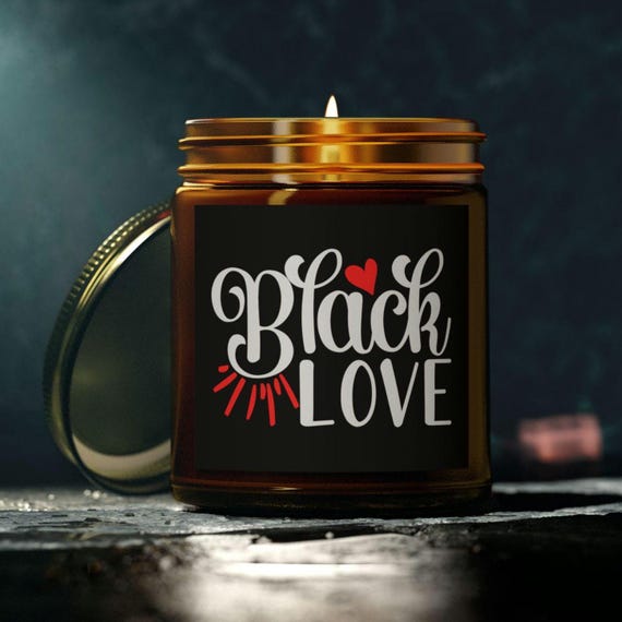 Scented Candles, Valentine's Day Gift, Black Love, Afrocentric Home Decor, Gift for Him, Gift for Her, Black Valentines Day Candle, Coconut