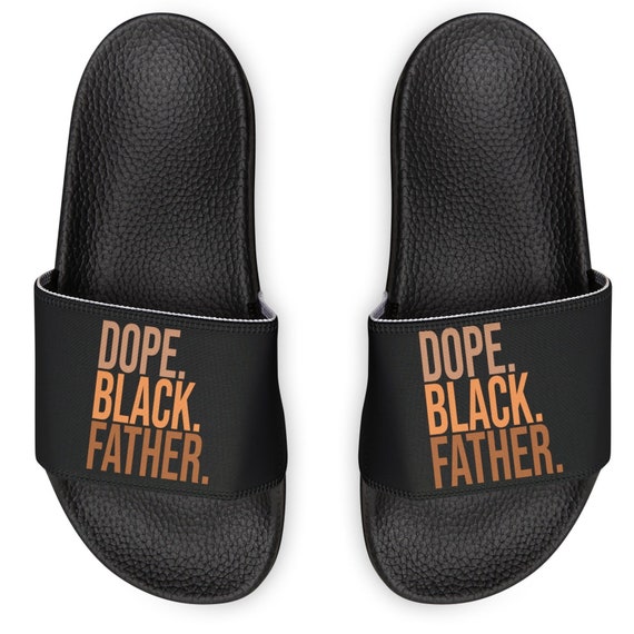 Black Father's Day Gift, Gift for Black Men, Black Slides, Black Lives Matter, Black History Month, Men's Removable-Strap Sandals