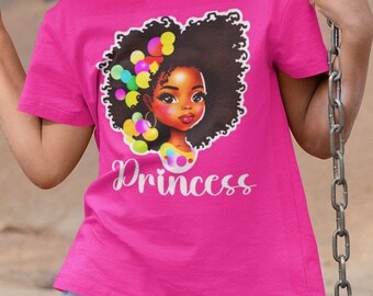 Youth Midweight T-Shirt Princess Black African Girl