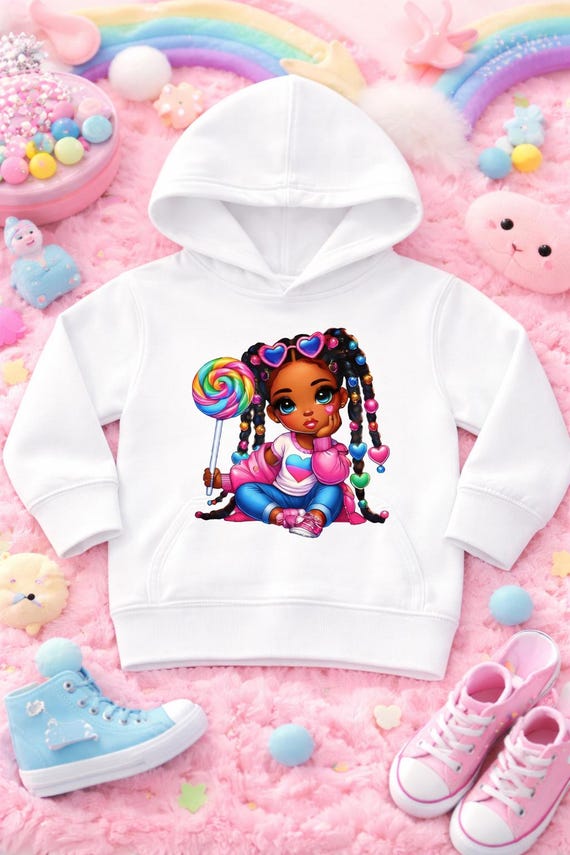 Candy Girl Toddler Hoodie | Afrocentric Lollipop Illustration
