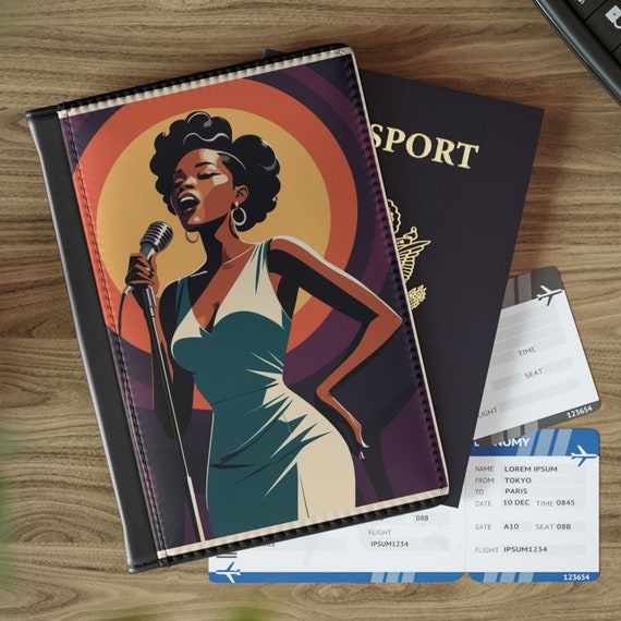 Passport Cover, Black woman passport, Gift for mom, gift for black mom, singer passport cover, travel gifts, black culture gifts, black art