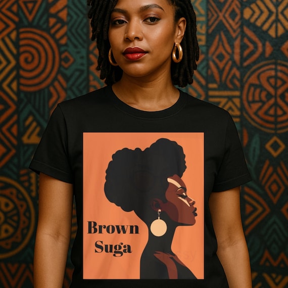 Afrocentric Unisex Tee, Black Woman Shirt, Stylish African American Graphic Tee, Cute Gift, Empowerment Shirt, Black History, Fashion