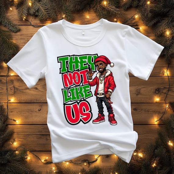 Black Men Dad Christmas Tee, Unisex Jersey Short Sleeve Tee, They Not Like Us, Family Xmas Tee, Dad Tee, African American Xmas Tee,