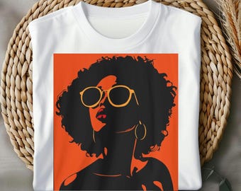 Afrocentric Black Woman Tee, Unisex Jersey T-Shirt for Art Lovers, African American Graphic Shirt, Casual Outfit, Gift for Creatives,