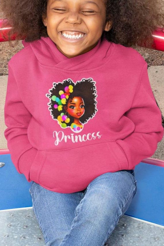 Black Princess Toddler Fleece Hoodie, Girl Hoody, Pink Toddler Clothes, Cute Kids Hoody, Black Culture, Christmas/Birthday Gift