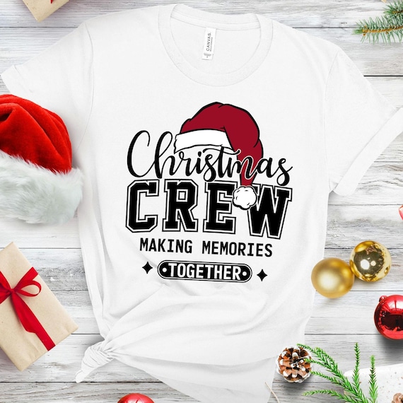 Christmas Crew Unisex Tee, Holiday Family Shirt, Red White Xmas Top, Cute Christmas Gift, Unisex Jersey Short Sleeve Tshirt