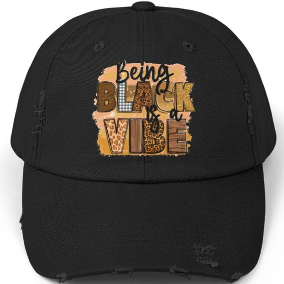 Distressed Cap, Black Culture Hat, Black Woman Christmas Gift, Wife Gift, Black Owned Shop Hat, Black History Month Cap