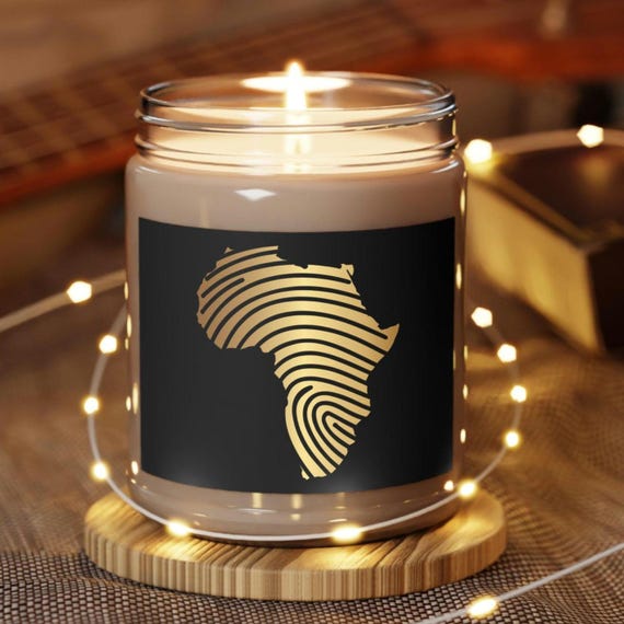 African Candle 9oz, Sweet Smelling Scented Candle - Perfect Christmas, Black Culture, Kwanzaa Gift, Africa Design