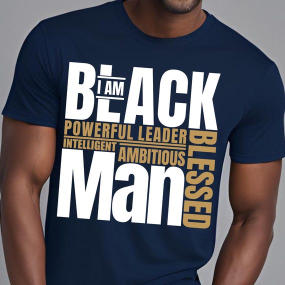 Blessed Black Man Tee Shirt, Husband Gift, Father Christmas Present, African American Dad T-Shirt, Black King Top