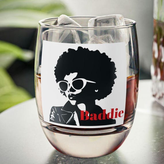 Afrocentric Whiskey Glass, Black Culture Baddie Gift for Her, African American Sexy Wedding Gift, Friend Gift, christmas