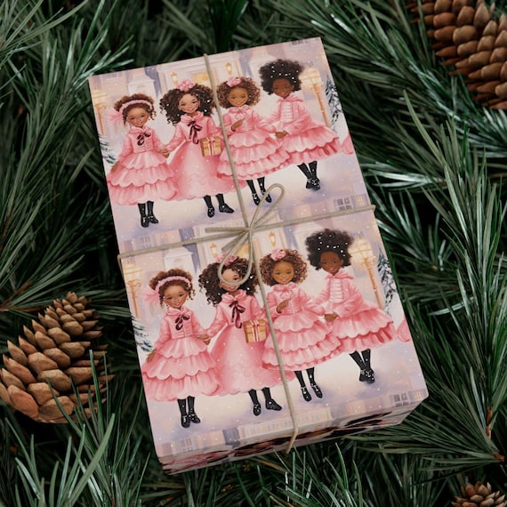 Gift Wrap Papers, African American Black Culture Afrocentric Christmas Granddaughter Black Girl Charming Packaging