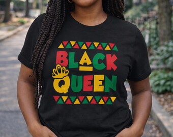 Black Queen T-Shirt | Afrocentric Graphic Tee for Women | Melanin Queen Shirt | Proud Black Woman Top