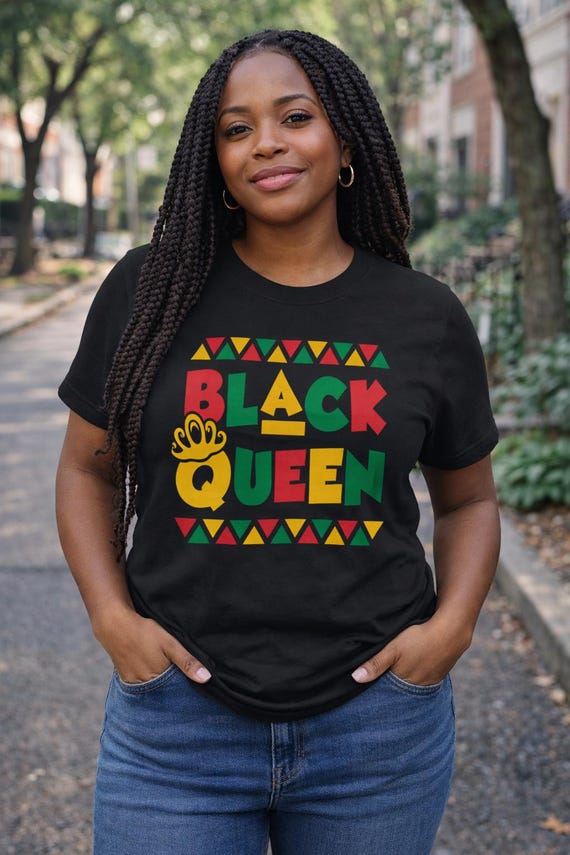 Black Queen T-Shirt | Afrocentric Graphic Tee for Women | Melanin Queen Shirt | Proud Black Woman Top