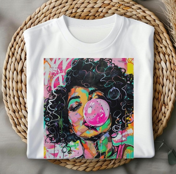 Black Woman Shirt, Fast Shipping, Colorful Pop Art Unisex Tee, African American Gift, Trendy Streetwear
