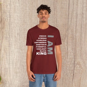 Black Men's T-Shirt Black King Jersey Short Sleeve T-Shirt zdjęcie 4