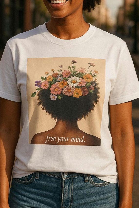 Personalize Floral Art Unisex T-Shirt | Motivational Tee for Mindfulness, Summer Style, Gifts for Her/Him, Casual Wear