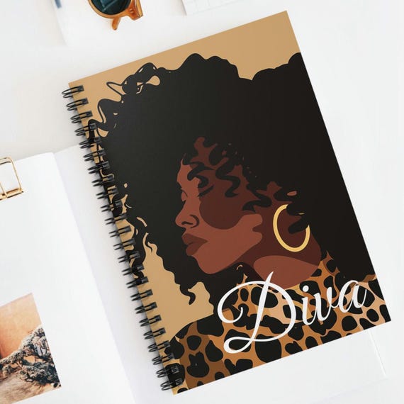Afrocentric Personalized Spiral Notebook - Ruled Line, Black Culture Journal, Cute Gift for Students, Artistic Writing, Birthday Present