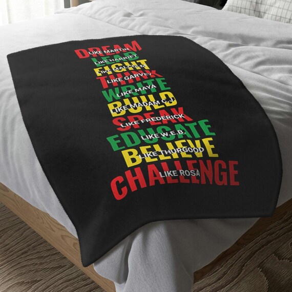 Microfiber Blanket Black History Month Throw Afrocentric Home Decor Gift, African American Black Lives Matter Two-Sided Print, Velveteen,