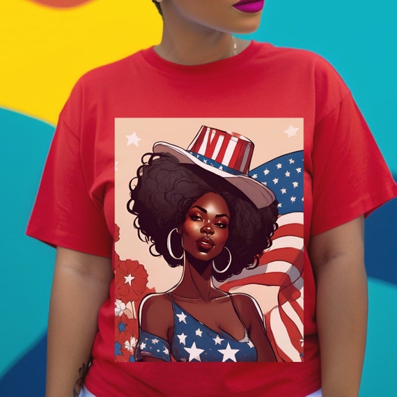 Black woman 4th of July Shirt, 4th of july shirt woman, Black woman Independence day shirt, afrocentric 4th of july, 4th of july clothes