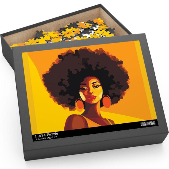Beatiful Afro Women Puzzle (120, 252, 500 pieces), Black Woman Christmas Gift Puzzle, Beautiful Puzzle, Unique Gift, Black Culture Gift