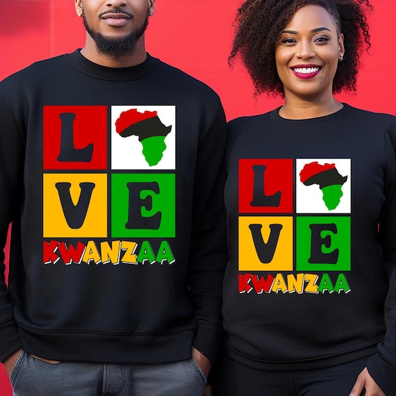 Black Power African Pride Kwanzaa Unisex Sweatshirt, Gift for Him, Gift for Her, Black Culture Holiday Top, Afrocentric Jumper